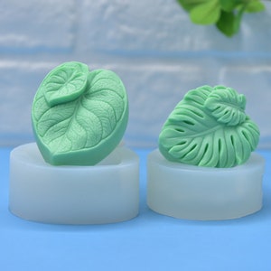 2 Styles Leaf Silicone Mold-Monstera Plant Soap Mold-Double Leaf Soap Mold-Handmade Soap Bar Mold-Aromatherapy Candle Soap Mold