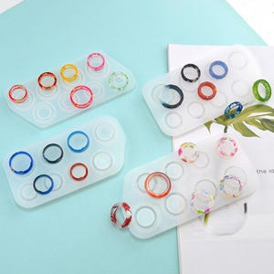 Curved Ring Silicone Mold-Flat Ring Resin Mold-Diamond Ring Mold-Round Ring Jewelry Mold-DIY Dried Flower Resin Rings Mold-UV Resin Art Mold