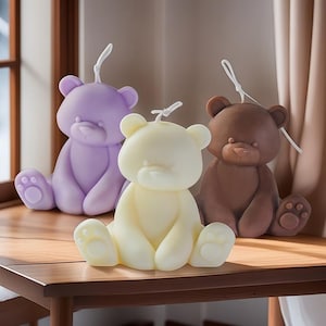 3D Bear Candle Silicone Mold-Teddy Bear Candle Mold-Cartoon Bear Candle Mold-Animal Bear Candle Mold-DIY Aromatherapy Plaster Mold