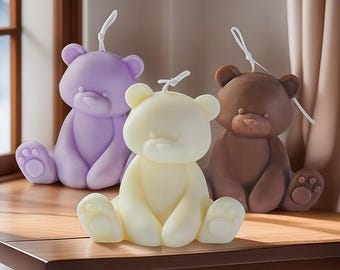 3D Bear Candle Silicone Mold-Teddy Bear Candle Mold-Cartoon Bear Candle Mold-Animal Bear Candle Mold-DIY Aromatherapy Plaster Mold