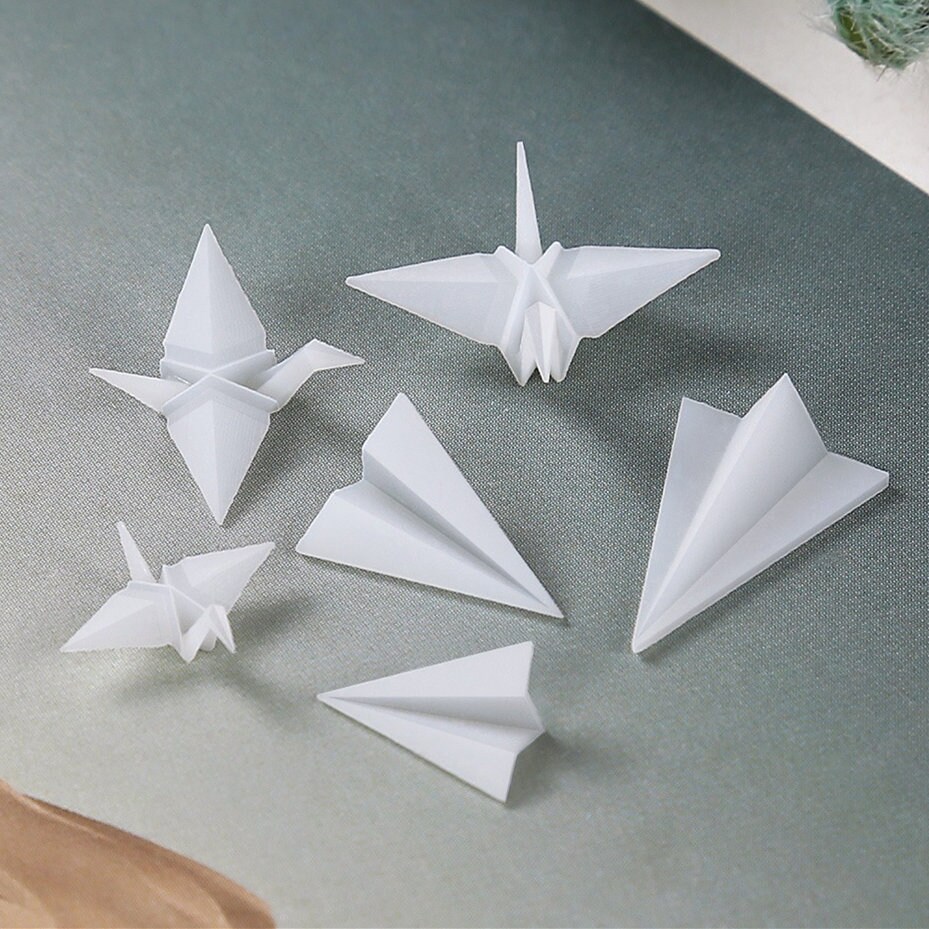 6Pcs Paper Crane & Airplane Resin Molds - Micro Landscape Fillers For DIY Jewelry Making