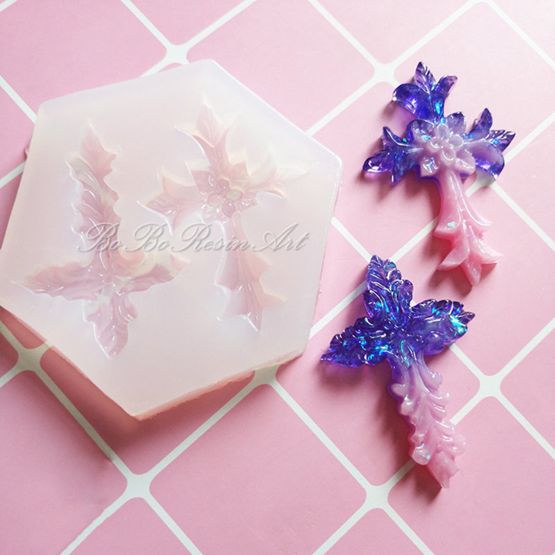 Beautiful Cross Silicone Moldflower Cross Resin Moldcross Etsy