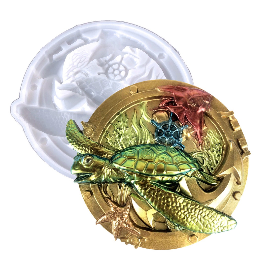 Round Turtle Silicone Mold-sea Turtle Resin Mold-animal Turtle Mold ...