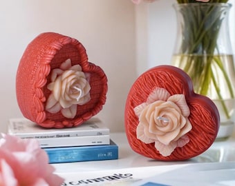 aieibuy Stampo per sapone in silicone a forma di cuore, per candele, resina, gesso, fai da te, cioccolato, cubetti di ghiaccio, decorazioni per la casa, regalo di nozze