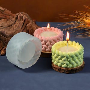 Knot Candle Jar Silicone Mold-Round Trinket Box Resin Mold-Small Container Candle Mold-Concrete Candle Vessel Mold-Jesmonite Plaster Mold