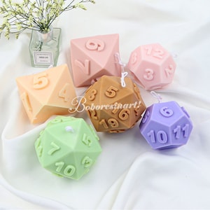 Dice Candle Silicone Mold-Large Dice Candle Mold-D20 Dice Candle Mold-Dice Chocolate Mold-Tabletop Game Dice Mold-Aroma Soap Plaster Mold