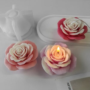 3D Rose Candle Silicone Mold-Rose Flower Candle Mold-Valentine&#39;s Day Candle Mold-Handmade Soap Mold-DIY Aromatherapy Plaster Mold
