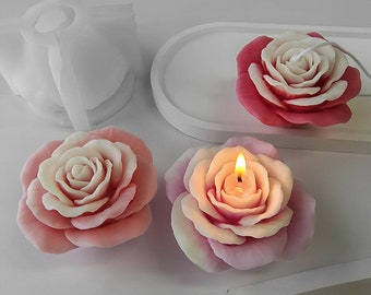 3D-rosljus silikonform - rosenblomma ljusform - alla hjärtans dag ljusform - handgjord tvålform - DIY aromaterapi gipsform