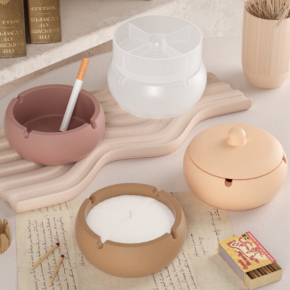 Round Ashtray Silicone Mold-round Storage Box Mold-candle Jar Mold