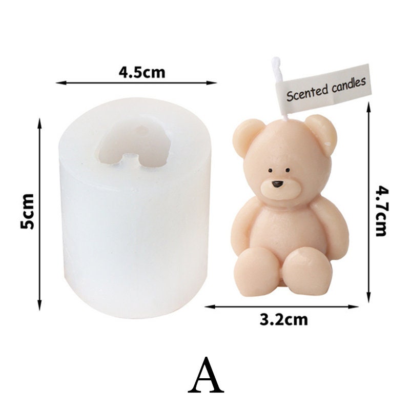 ESEDAGE Cute Bear Resin Mold Bear Candle Mold 2 Pack Bear Mold Silicone Mold for Candles Home Decoration Silicone Mold for Resin Bear Resin Mold Cartoon Mold