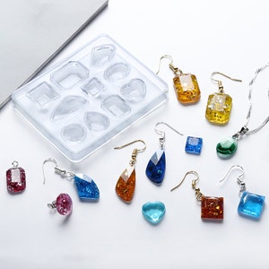 Diamond Shaped Gem Mold-Gem Earrings Resin Mold-Crystal Gem Mold-Gemstone Silicone Mold-Jewelry Charm Mold-Epoxy Resin Art Mold