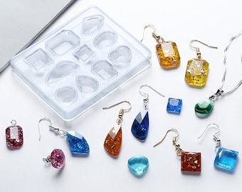 Diamond Shaped Gem Mold-Gem Earrings Resin Mold-Crystal Gem Mold-Gemstone Silicone Mold-Jewelry Charm Mold-Epoxy Resin Art Mold