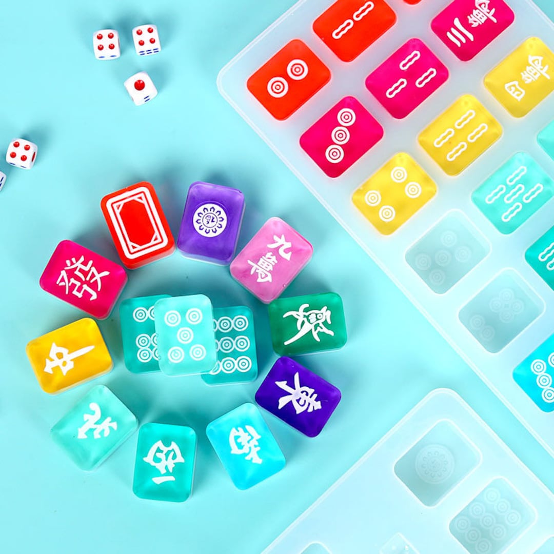 Moule En Silicone Pour Carreaux De Mahjong – Résine époxy, 25,6 Cm, Fabrication De Dominos Et Glaçons