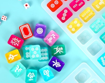 38 Mahjong Silicona Molde-Mahjong Azulejos Resina Molde-Lucky Mahjong Llavero Molde-Mahjong Colgante Haciendo Molde-Mahjong Juego Molde-Resina Epoxi Molde