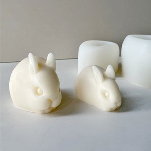 Rabbit Fondant Silicone Mold-Animal Rabbit Candle Mold-Easter Bunny Candle Mold-Rabbit Chocolate Cake Mold-Scented Candle Soap Mold