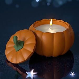 Molde de silicona para tarro de calabaza grande - Molde de resina para tarro de calabaza - Molde para caja de calabaza de Halloween - Molde para recipiente de hormigón para velas - Molde de yeso Jesmonite