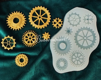 Steampunk Gear Silicone Mold-Steam Punk Gears Resin Mold-Gear Jewelry Making Mold-Steampunk Art Mold-Epoxy Resin Craft Mold