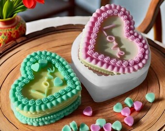 3D Herzförmige Kuchen Silikonform-Liebeskuchen Fondantform-Herz Schokoladenmousse Form-Geburtstagstorte Kerzenform-Valentinstag Herzkerzenform