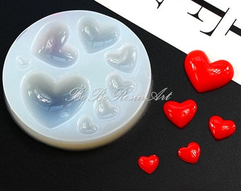 Heart Shaped Silicone Mold-Love Heart Resin Mold-Jewelry Making Mold-Heart Patch Mold-Silicone Heart Mold-Epoxy Resin Art Mold