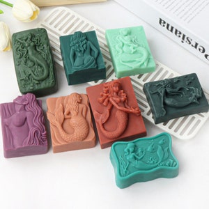 Mermaid Soap Silicone Mold-Goddess Body Soap Mold-Mermaid Soap Bar Mold-Summer Soap Mold-Handmade Soap Mold-DIY Aromatherapy Soap Mold