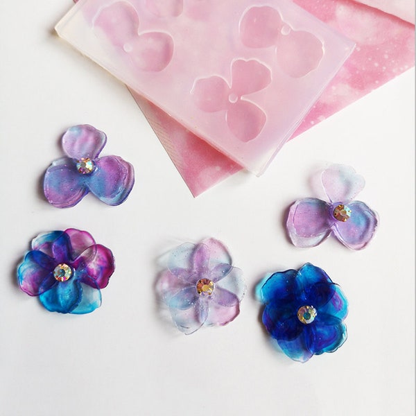 Flower Petals Pendant Silicone Mold-Flower Petal Earrings Mold-Kawaii Flower Resin Mold-Jewelry Charm Mold-Epoxy Resin Craft Mold