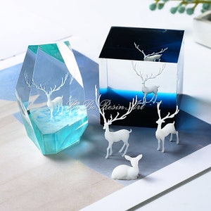 3D Miniature Elk Resin Filler-Craft Resin Filling Model-Silicone Mold Filler-Deer Micro Paysage Décor-Bijoux Fabrication Fournitures