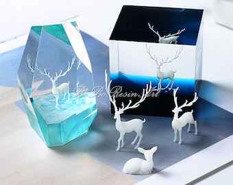 3D Miniature Elk Resin Filler-Craft Resin Filling Model-Silicone Mold Filler-Deer Micro Landscape Decor-Jewelry Making Supplies
