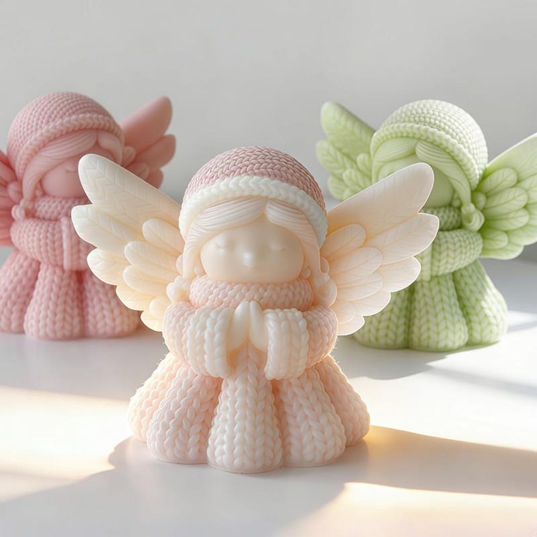 Stampo in silicone a forma di angelo, per candele, fai da te, in resina epossidica, per decorazione della casa, per sapone, cera di soia (piccoli e arcangeli