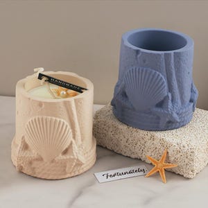 Ocean Candle Cup Silicone Mold-Shell Starfish Candle Jar Mold-Succulent Planter Pot Mold-Concrete Candle Vessel Mold-Jesmonite Plaster Mold