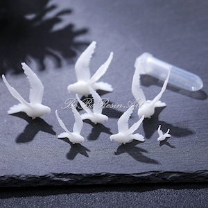 3D Miniature Peace Dove Resin Filler-Craft Resin Filling Model-Silicone Mold Filler-Pigeon Micro Landscape Decor-Jewelry Making Supplies