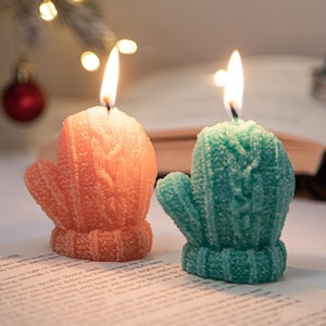 Stampo in silicone per guanti di lana 3D, stampo per candela a forma di guanto di Natale, stampo per candela a forma di guanto invernale, stampo per sapone a forma di piccolo guanto, stampo in gesso per aromaterapia fai da te