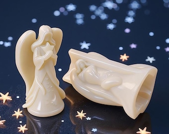 3D Angel Candle Silicone Mold-Star Angel Candle Mold-Guardian Angel Candle Mold-Angel Girl Candle Mold-DIY Aromatherapy Plaster Mold