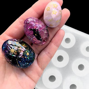 Oval Egg Necklace Silicone Mold-Sphere Resin Mold-Crystal Ball Mold-Planet Star Ball Mold-Universe Pendant Jewelry Mold-Epoxy Resin Mold