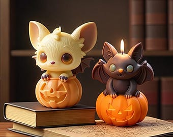 Bat Pumpkin Resin Silicone Mold-Halloween Bat Candle Mold-Animal Ghost Mold-DIY Aromatherapy Plaster Mold