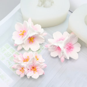 3D 桜シリコン型 - 桜の花型 - 花の樹脂型 - キャンドル作り型 - アロマテラピー石膏型 - 車のダッシュボードの装飾