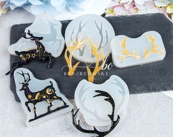 HELYZQ Lovely Antlers Pendant Hairpin Earrings Mold Deer Horn Epoxy Resin Silicone Mold