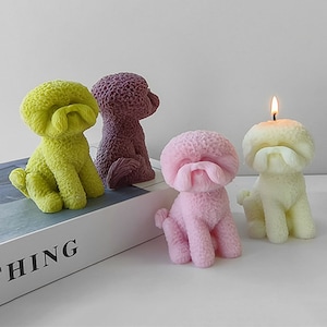Teddy Dog Silicone Mold-Teddy Dog Candle Mold-Animal Dog Candle Mold-Dog Figurine Mold-Handmade Soap Mold-Jesmonite Plaster Decoration Mold