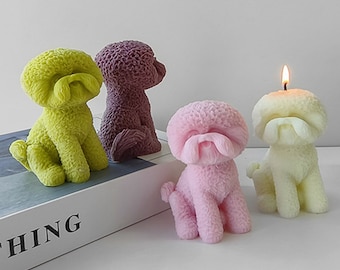 Teddy hond siliconen mal-Teddy hond kaars schimmel-dierlijke hond kaars schimmel-hond beeldje schimmel-handgemaakte zeep schimmel-Jesmonite gips decoratie schimmel