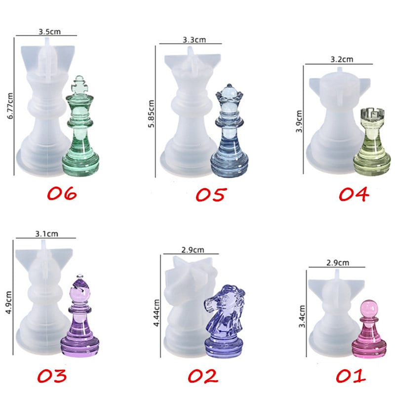 Chess Molds for Resin Casting 13 Detachable Puzzle Chess Board Resin Mold  3D Chess Set Crystal Epoxy Game Silicone Molds DIY Art Crafts Making Family