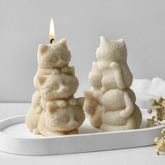 Moules à Bougie En Silicone Forme Chat - Pour Cire Et Résine époxy - Idée Déco Maison, Fêtes, Mariage