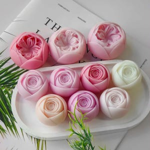 3D Rose Candle Silicone Mold-Small Rose Candle Mold-Natural Flower Candle Mold-Flower Shape Soap Mold-DIY Aromatherapy Plaster Mold