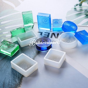 4Pcs Water Ripple Silicone Mold-Geometric Vortex Earrings Mold-Ocean Ripple Resin Mold-Water Pattern Mold-Sea Pendant Mold-Epoxy Resin Mold