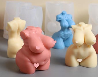 Stampo per candele a forma di corpo femminile, stampo per candele a forma di corpo maschile, stampo per candele a forma di torso di dea, stampo per candele sinuose, stampo per candele in cera di soia, stampo in gesso per aromaterapia fai da te