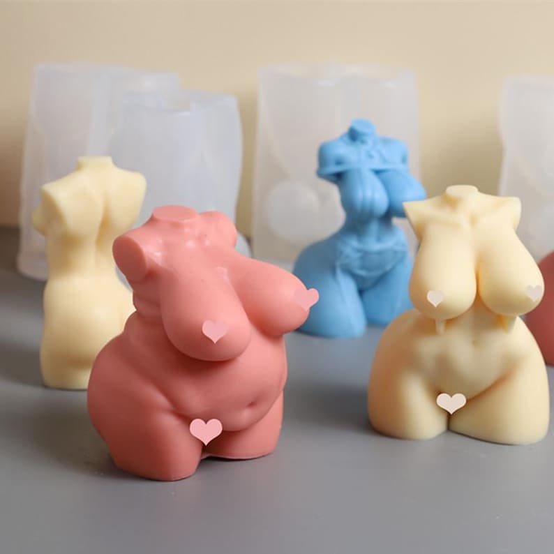 Female Body Candle Mold-Male Body Candle Mold-Goddess Torso Candle Mold-Curvy Candle Mold-Soy Wax Candles Mold-DIY Aromatherapy Plaster Mold image 1