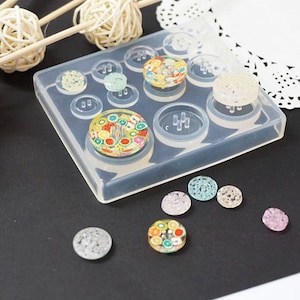Button Silicone Mold-Circular Button Mold-Colorful Buttons Resin Mold-Button Earrings Mold-Button Jewelry Making Mold-Epoxy Resin Art Mold