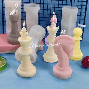 Chess Candle Silicone Mold-Large Chess Candle Mold-Chess Piece Candle Mold-Chess Fondant Mold-Chess Chocolate Cake Mold-Scented Plaster Mold