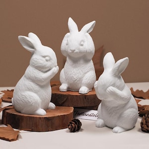3D Rabbit Resin Silicone Mold-Standing Bunny Candle Mold-Easter Bunny Candle Mold-Concrete Cement Animal Mold-Jesmonite Plaster Art Mold
