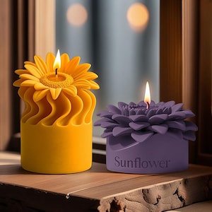 Stampo In Silicone Per Sapone A Forma Di Fiore - 9 Cavità - Sunlower - Per Candele, Cera, Cioccolato