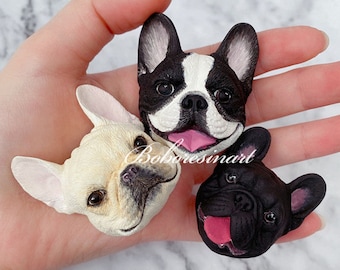 French Bulldog Silicone Mold-Bulldog Head Resin Mold-Cute Bulldog Keychain Mold-Animal Head Candle Mold-DIY Aromatherapy Plaster Mold