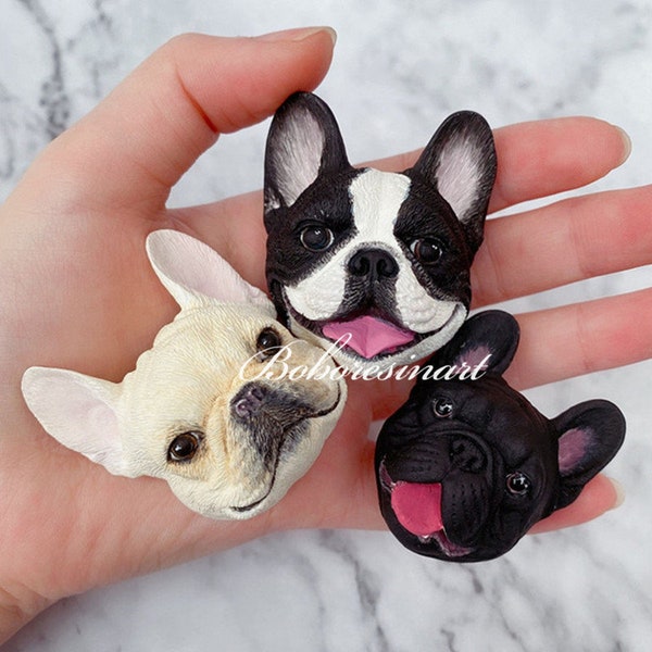 French Bulldog Silicone Mold-Bulldog Head Resin Mold-Cute Bulldog Keychain Mold-Animal Head Candle Mold-DIY Aromatherapy Plaster Mold